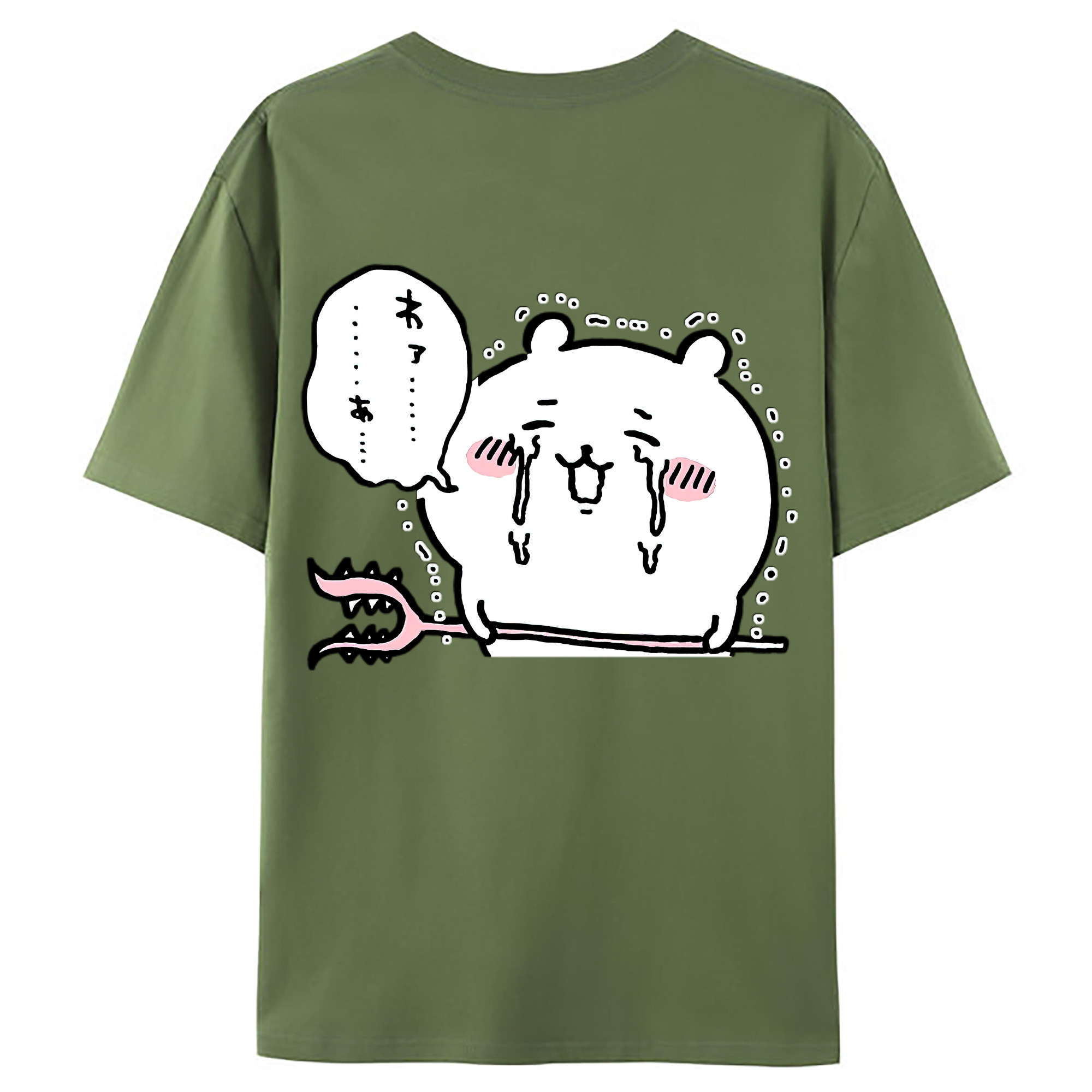 （画像用） ちいかわ ちいかわ Chii-kawa chiikawa 綿100％ メンズ半袖Tシャツ（バックプリント） 通気性